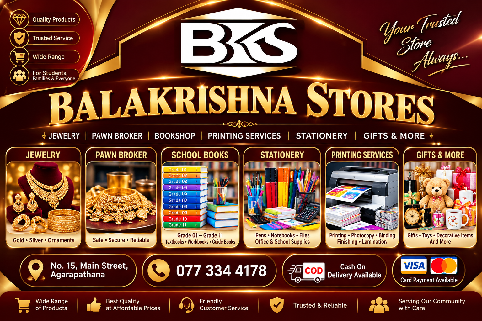 Balakrishna Stores - BKS promotional banner
