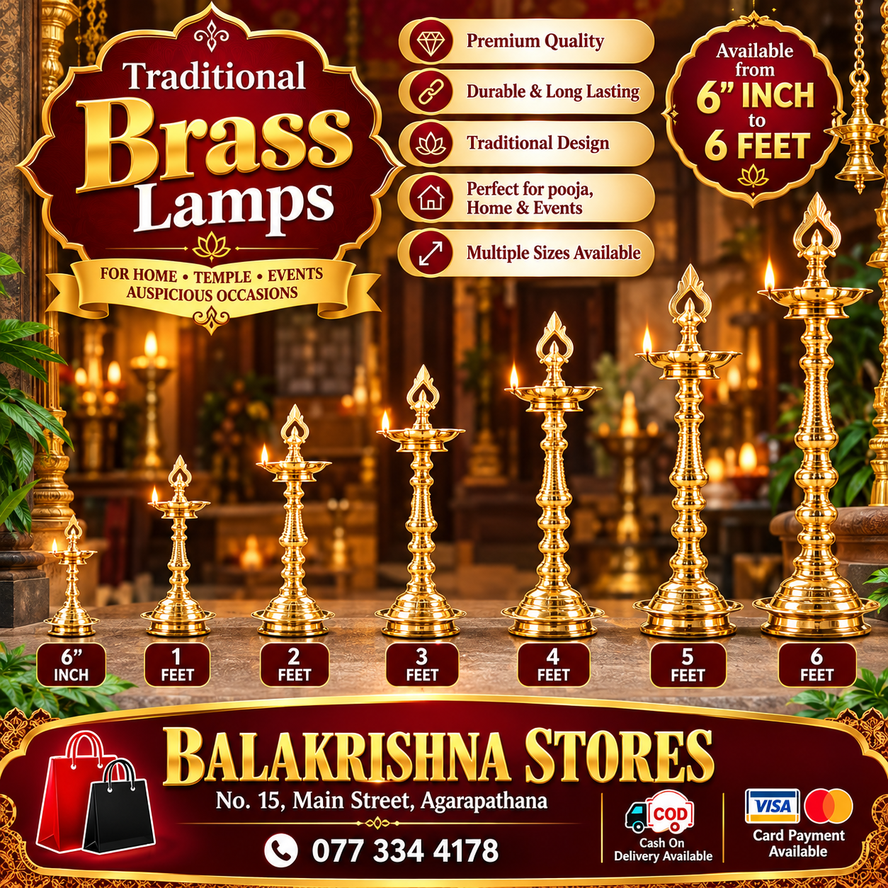 Traditional brass lamps